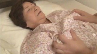 Japanese Granny fucks her 2 not step sons