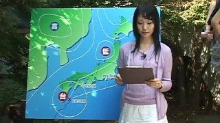 Japanese weather news bukkake multiple cumshots facial