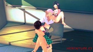 Kimetsu No Yaiba Hentai – Orgy, Mitsuri, Nezuko, Shinobu Sucks and Tanjiro