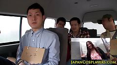 Cosplay nippon babe fucking lucky dude in car